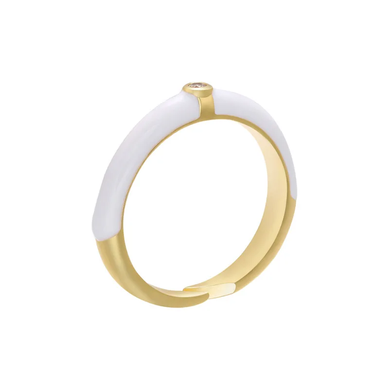 

Multicolor Rainbow Oil Drop Micro-Inlaid Zircon Open Ring Jewelry Accessories Fashion Zircon Enamel Ring Adjustable Rings, Rainbow enamel ring