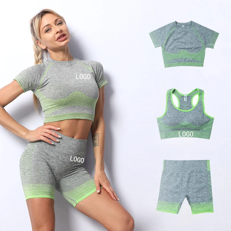 

Yoga pant for women workout clothing ropa deportiva Seamless fitness & yoga wear Yoga Leggings three-piece women's sportswear