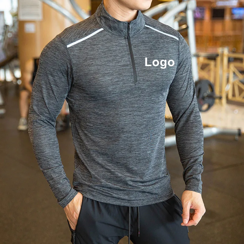 

High Quality Golf Top Quick Dry Shirts Men Sportswear Plus Size Long Sleeve Men's T-shirts Quarter Zip Pullover Men T-shirts, Customized colors