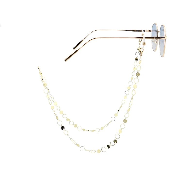 

New Arrival Fashion Retro Korean Personality Circle Glasses Chain Face Cover Chain Color Kc Gold Women Jewelry