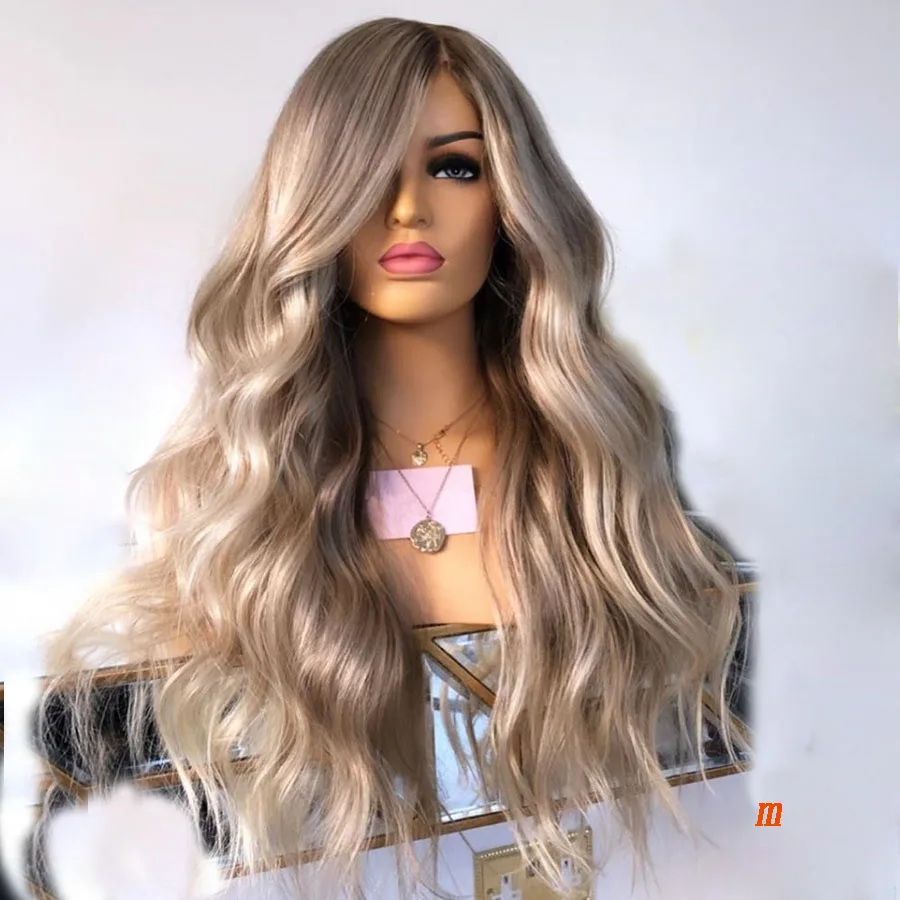 

Natural Wave Lace Front Human Hair Wigs Pre Plucked For Women Highlight Ash Platinum Blonde Straight Full End Brazilian Remy, Natural color lace wig