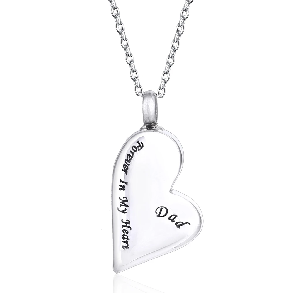 

Stainless Steel Commemorative Urn Pet Cremation Ashes Jewelry Series Custom Logo Name Mom Sublimation Heart Necklace