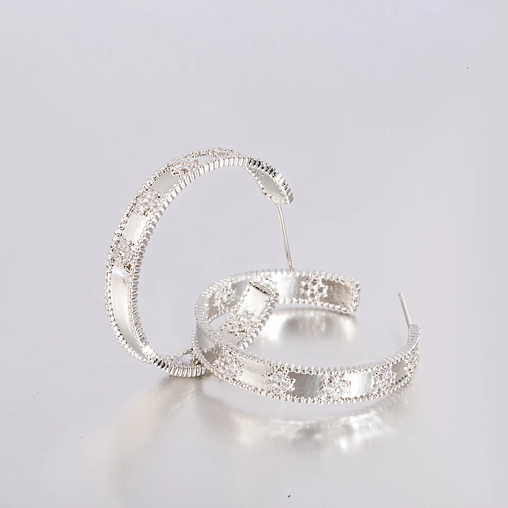 

Handmade Big Unique Hoop Women Earrings For Christmas Gifts, Gold&silver