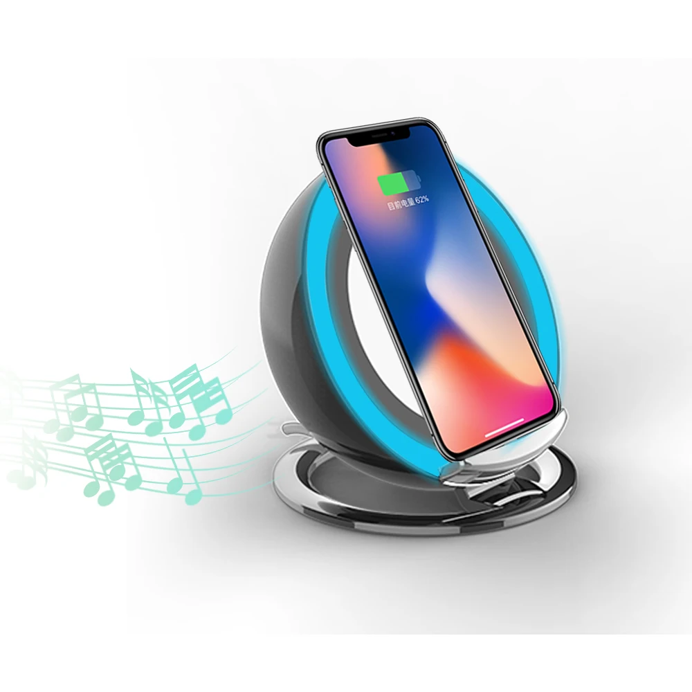 

New 4 in 1 Wireless charger for iphone 12 Bt Audio Night light phone stents Multimedia Speaker Wireless charger