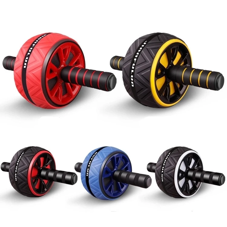 

2021 New Fitness Exercise Bodybuilding Muscle Exercise Gym Equipment Ab Wheel Roller, Red and black