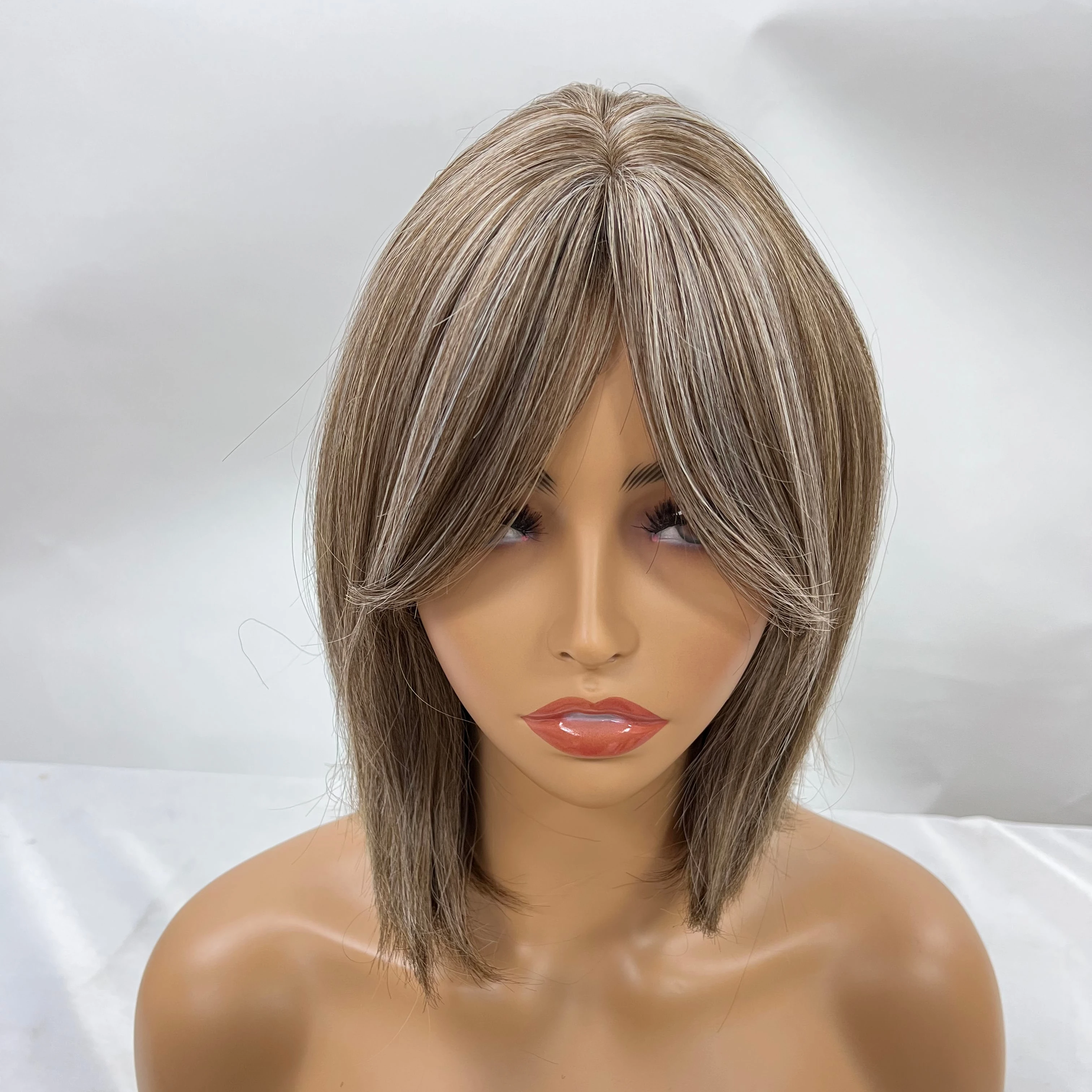 

BVR Pelucas Sinteticas Women's Highlight Synthetic Wigs Office Ladies Short Bob Synthetic Wig Vendor