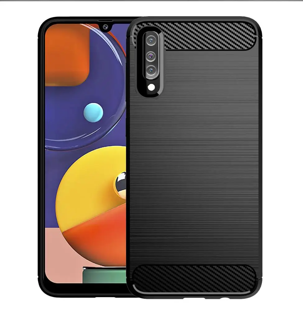 

Carbon Fiber Shockproof Soft TPU Back Cover mobile Phone Case For Samsung Galaxy A50s