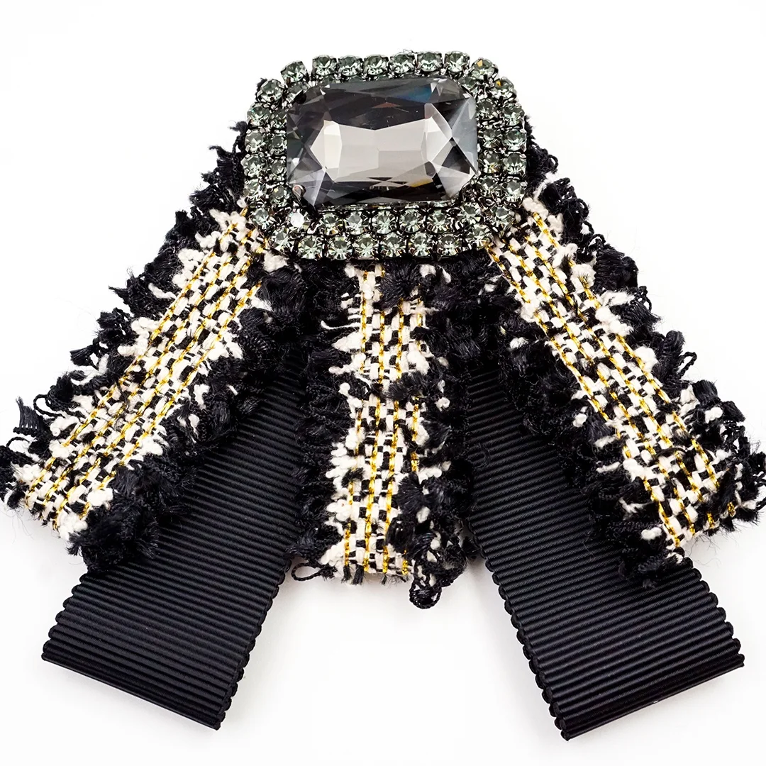 

Elegant Cloth Bowknot Fashion Women Diamante Brooch Cute Bow Tie Crystal tie
