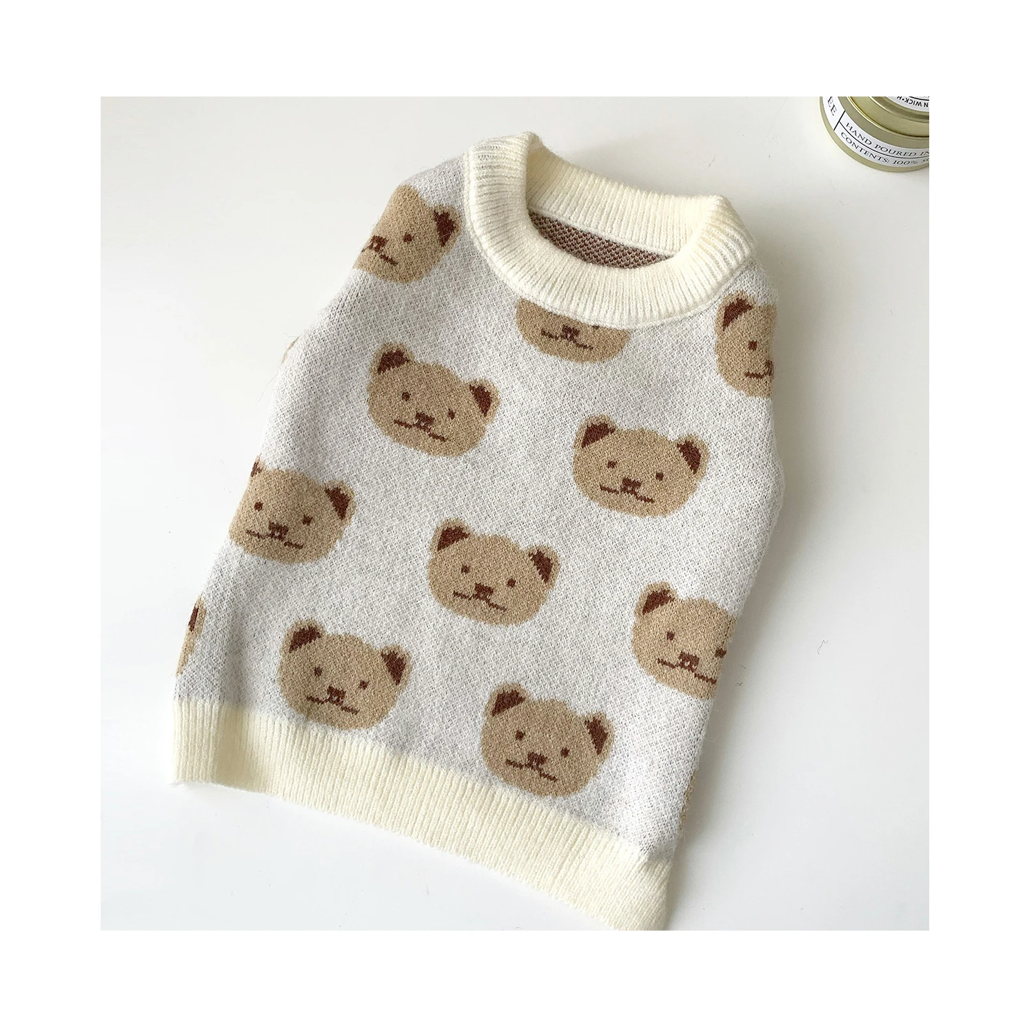 

Luxury Little Bear Warm Cute Dog Fashion Clothes Dog Printed Knitted Sweaters, As shown in details