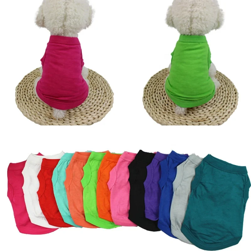 

Thin Pet T-shirt Solid Color Dog Vest Puppy Undershirt Summer simons cat shirt pet clothes