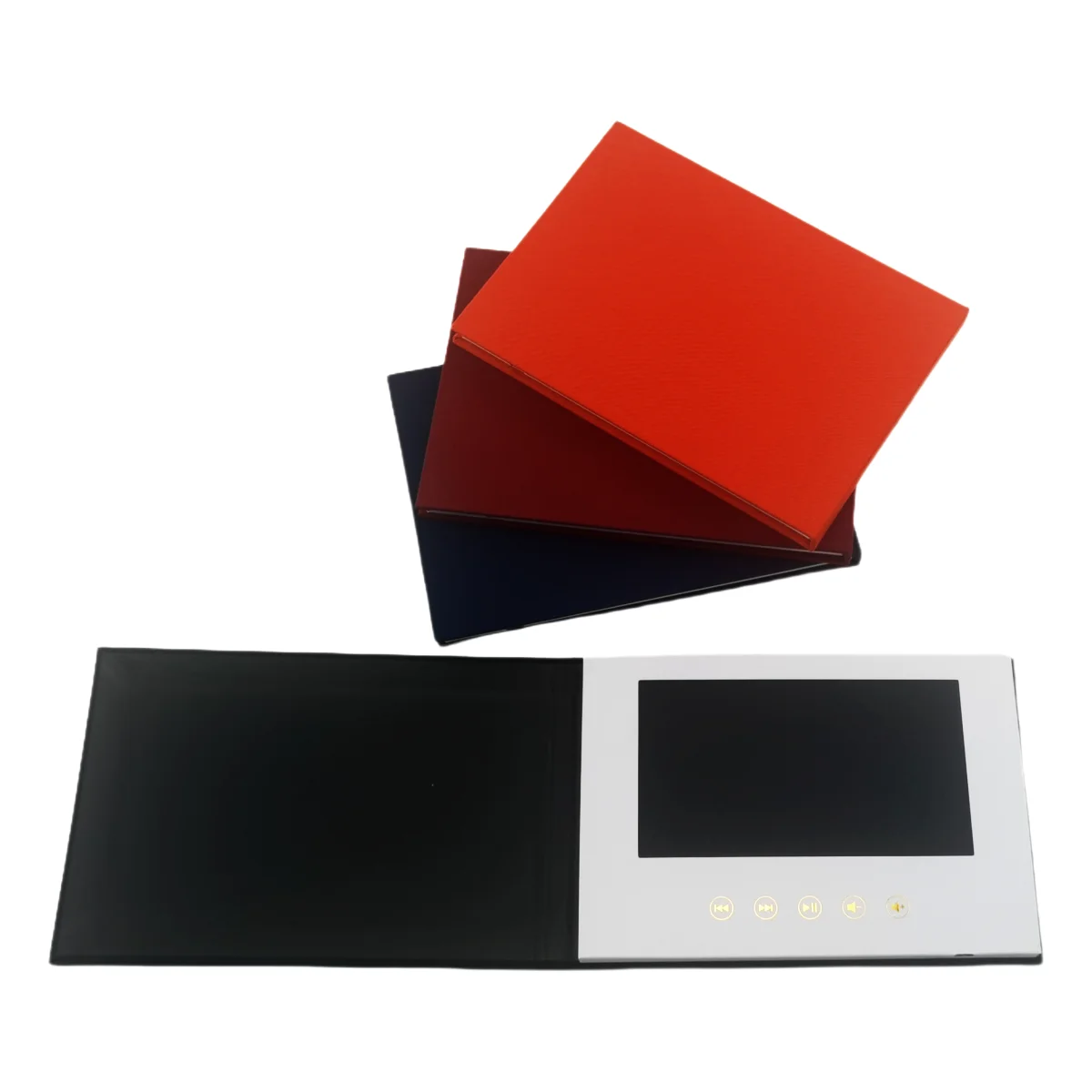 New Style Scalding Silver Leather Video Book Player Music Photo LCD Greeting Card Booklet Business Brochure Crafts