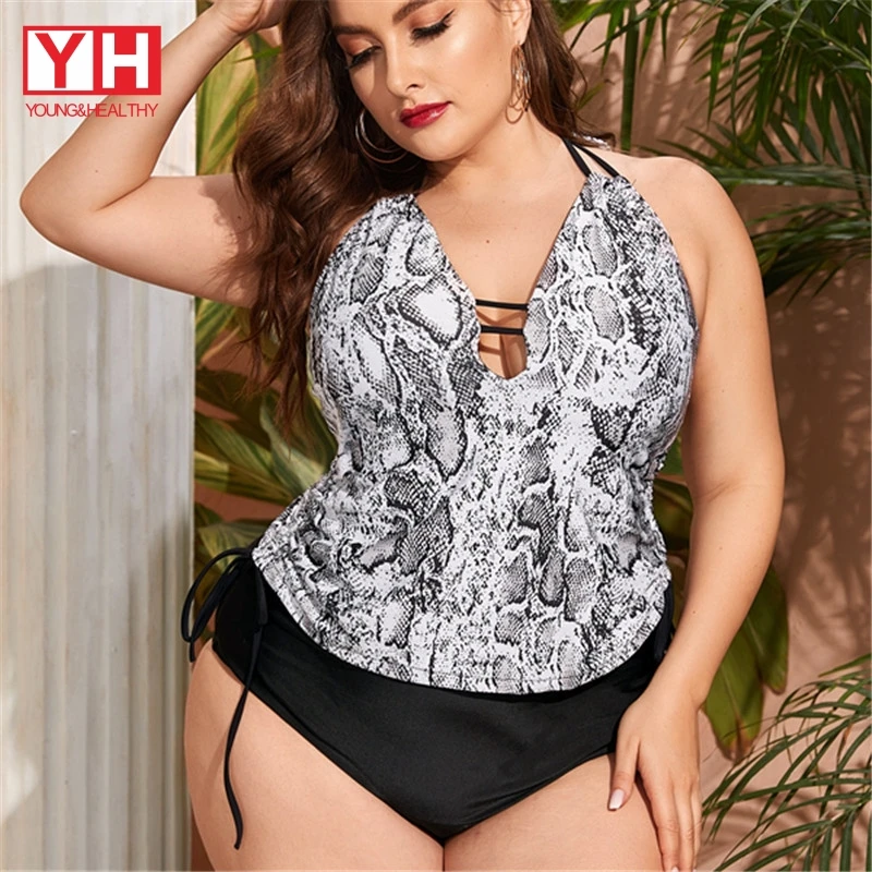 

Hot Sale Ready To Ship 2 Pieces Plus Size Womens Swimwear Bikini Swim Suit Set