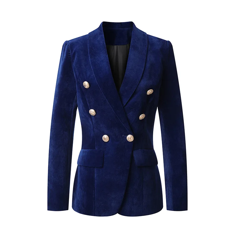 

2021 new arrivals wholesale high quality velvet fabric shawl collar women jackets blazers