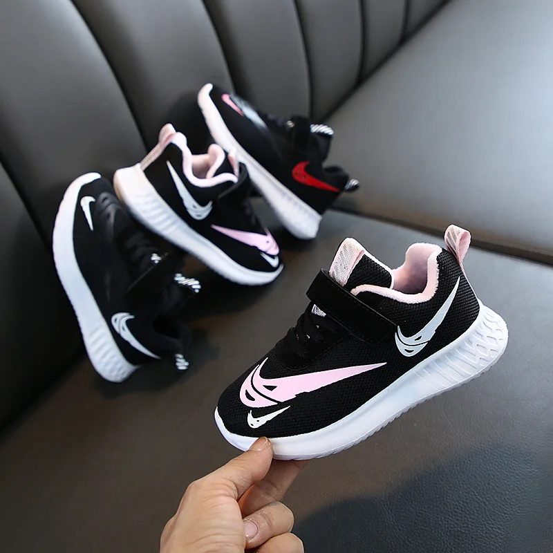 

Hot warm solid mesh thicken winter fashion sport kids children's shoes 2020, Pink/black/red