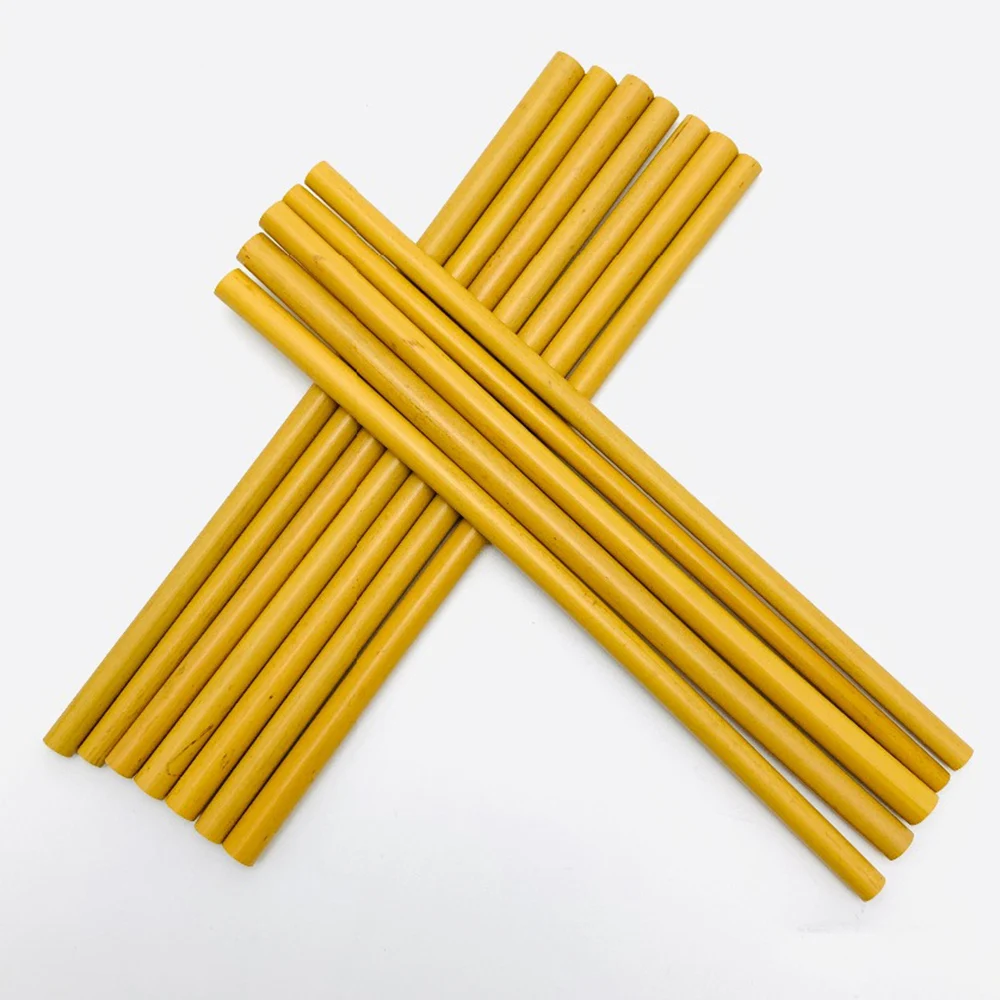 

Biodegradable Reusable Yellow Bamboo Straws Wooden Drink Tea Milk Straws