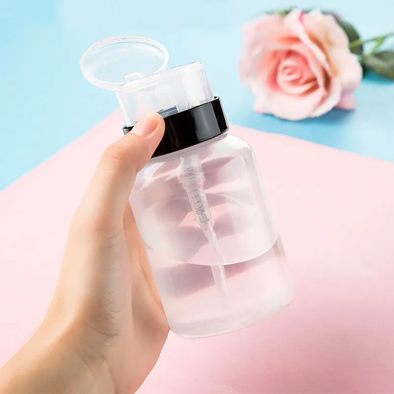 Nail Art Polish Remover Push Down Liquid Pumping Bottle Dispenser For
