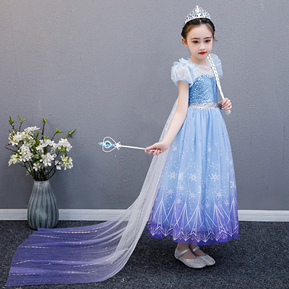 

TV Movie Elsa Anna Princess Dress Costume Children's Party Cosplay Clothing Kids, Blue