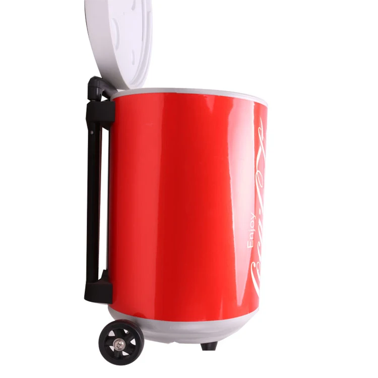 

20L plastic commercial fishing barrel beverage ice cooler box with wheels