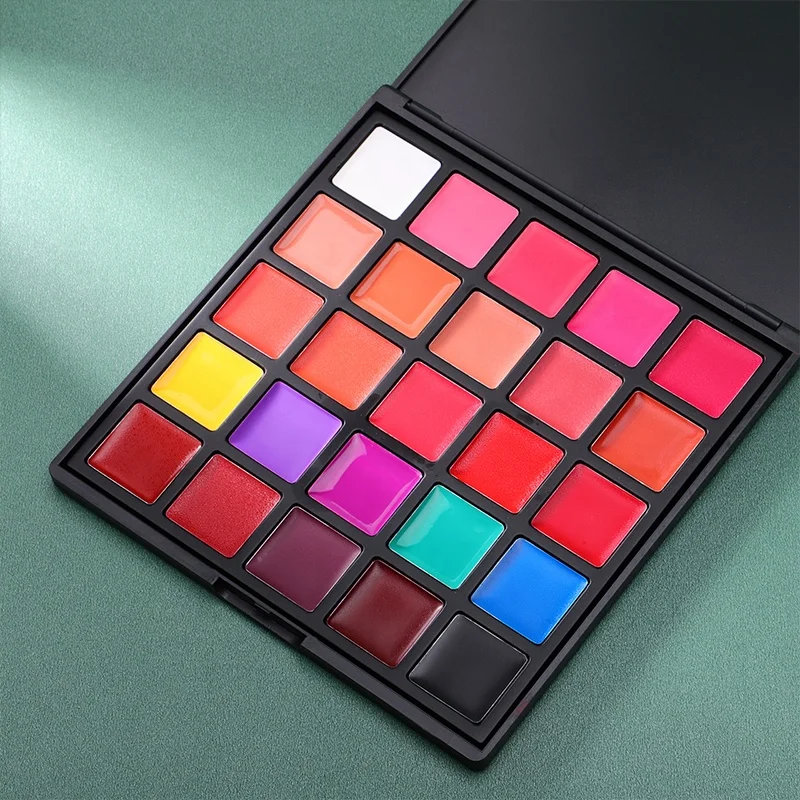 

25 Color Vegan Long Lasting Lip Cream Palette Lipgloss Private Label