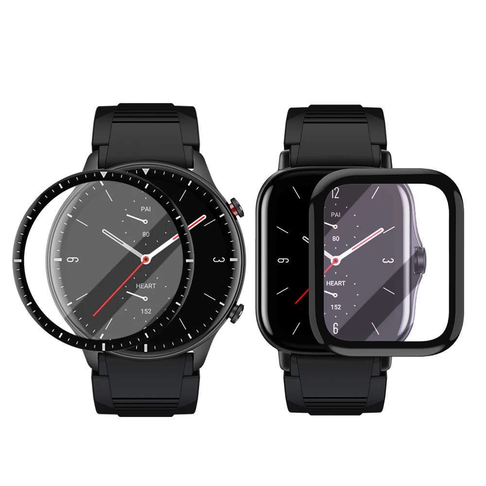 

For Amazfit HUAMI Watch Protective 3D Curved Film for GTR 2e/GTR2/GTS 2mini/GTS 2e Smart Watch Screen Protector, Transparent