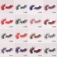 

Wholesale Eyelash Vendor 3D Handmade Colorful Lashes 100% Real Mink Fur Eyelashes Private Label Mink Strip Eyelashe