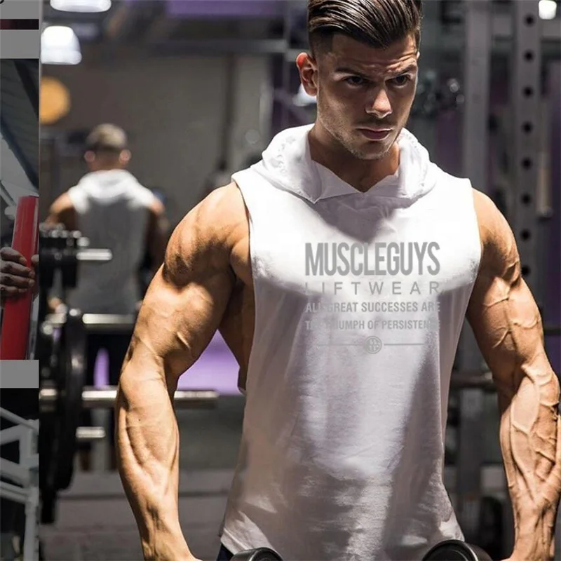 

Mens Seamless Training Singlet Knitted Cotton Sports Hoodie Fitness Muscle Man Gym Vest Oversize Crop Tops Men's Tank Tops, Customized color