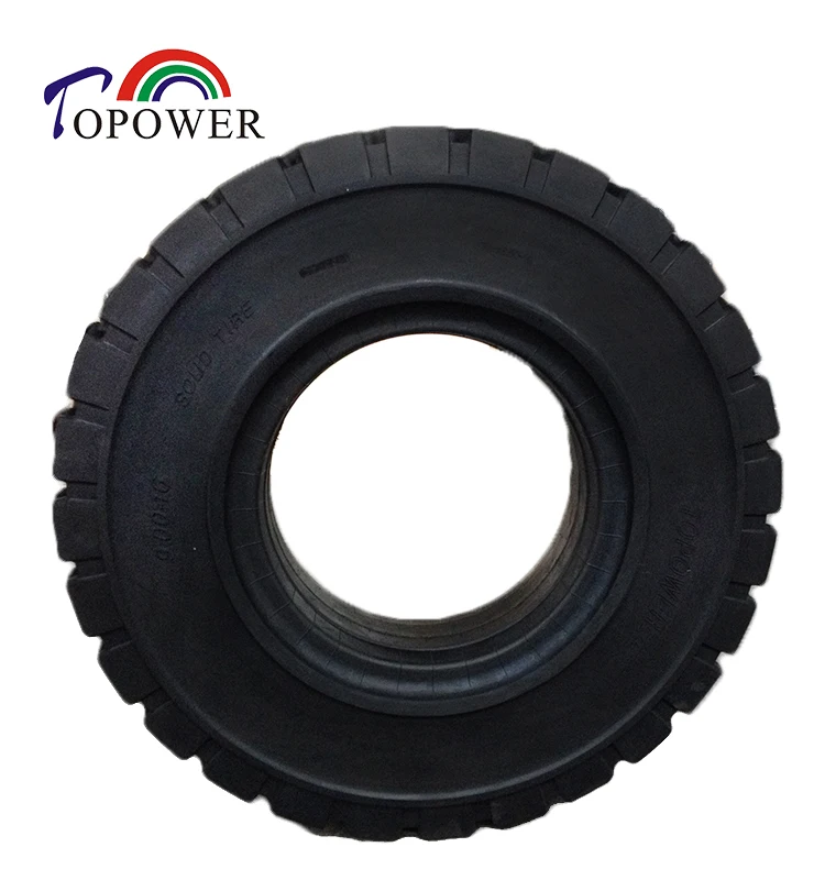 

9.00-16 Solid Wheel Tire Forklift Blender Mixer Trailer Rubber Tyre Good Traction, Black