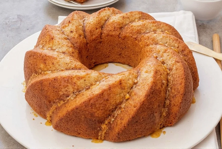 Freshly baked cinnamon babka cake sliced to show marbled interior with visible cinnamon swirls