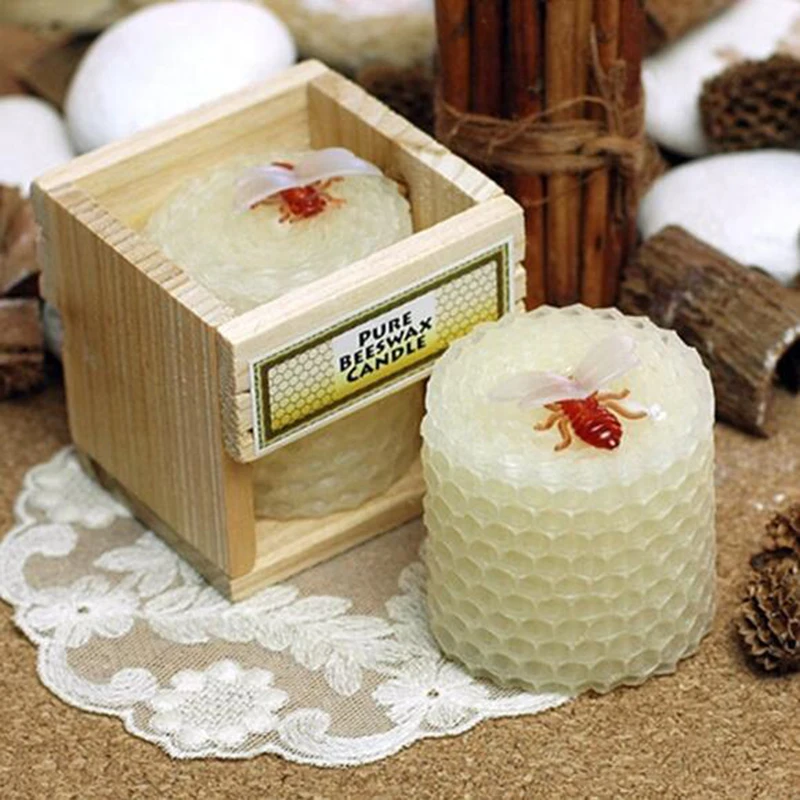 Wholesale Handmade Beeswax Scented Bees Wax Candle With Cotton Wick