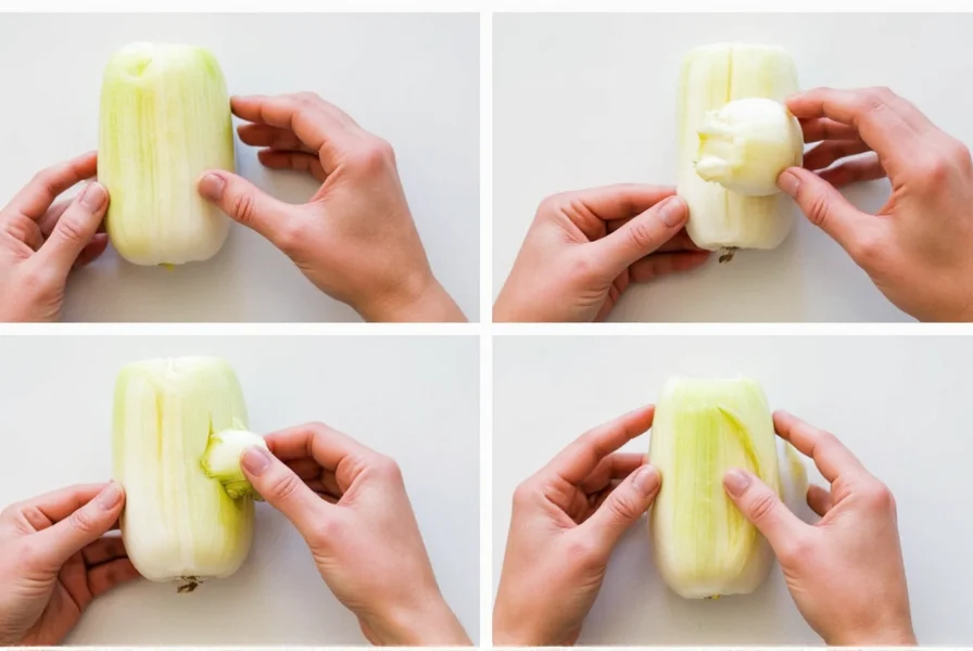 Step-by-step visual guide showing how to trim and slice a fennel bulb for cooking