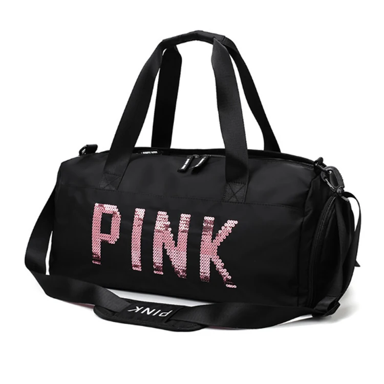 Osgoodway2 Waterproof Sports Swim Women Gym Bag Pink Travel Duffel Bag with Dry Wet Separation Pocket