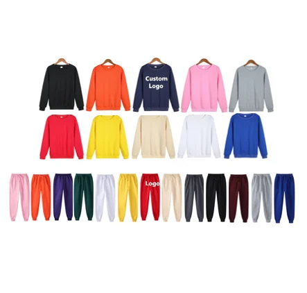 

Custom Logo Jogging Sportswear Women Mens Custom Plain Two Piece Sweatshirt Set Tracksuits, Custom color