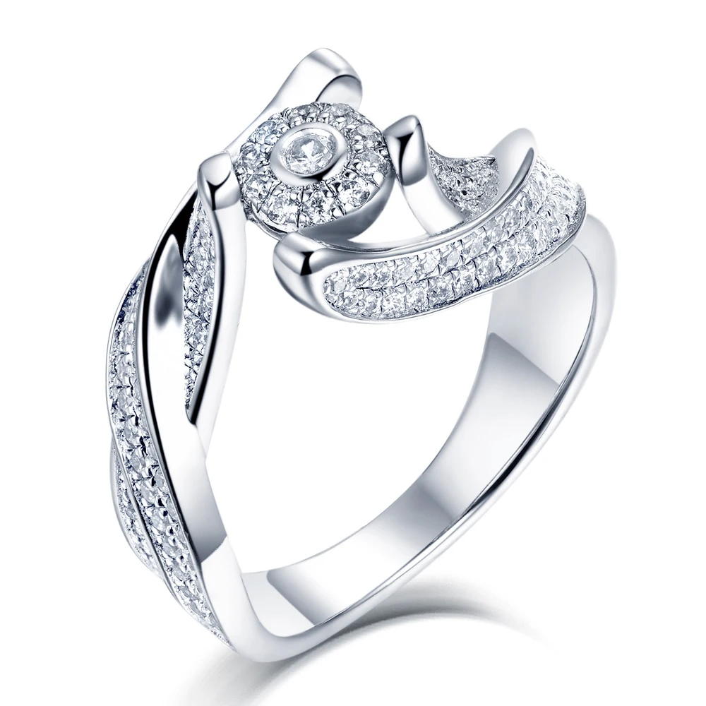 

Fine Jewelry Luxury Engagement Ring S925 Sterling Silver 3A Grade Cubic Zircon Wedding Ring Silver Jewelry