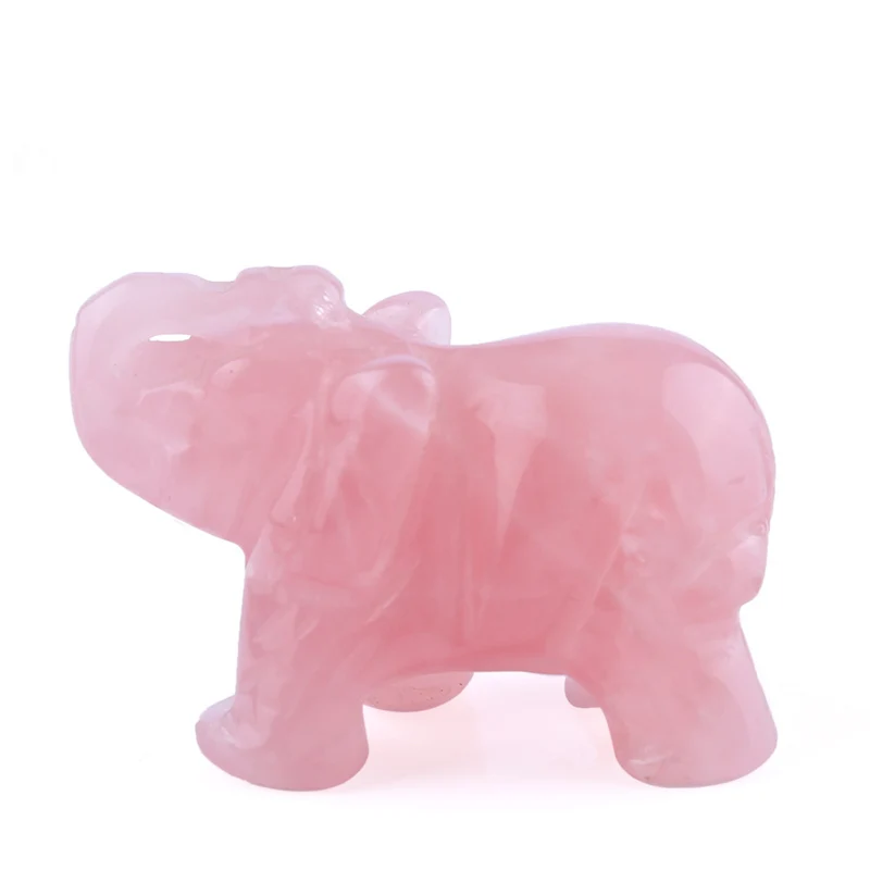 

Factory Price supply Christmas Gift Rose Quartz Elephant bluk rose quartz