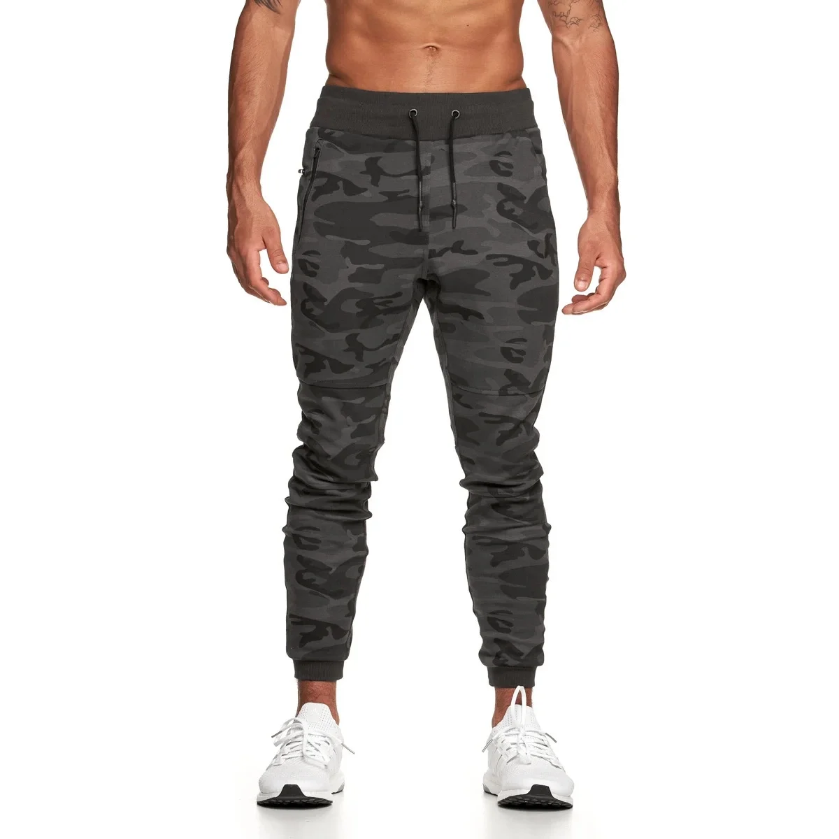 

Men's Multi Pocket Sweat Pants Jogger Pants Streetwear Built-in Pocket Zipper Sports Trousers Fitness Bottoms