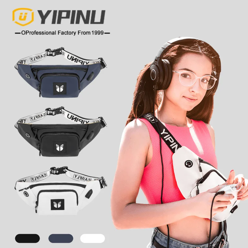 

YIPINU New Fashion Chest bag Ladies Belt Bag Sports Fanny Pack Unisex Crossbody Shoulder Waist Bags for women, Customized color
