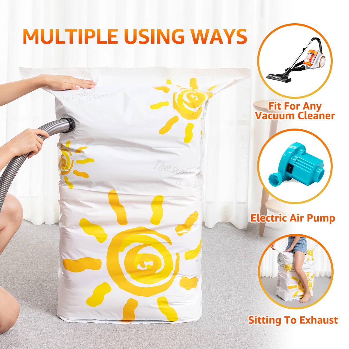 

Cube Pump-free Compressed Vacuum Storage Space Saving Bags