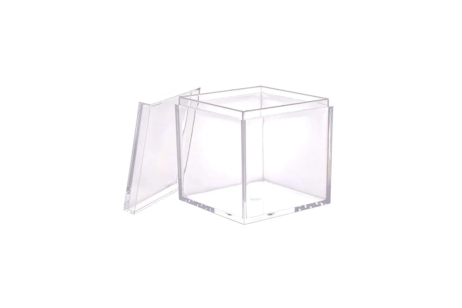 Clear Acrylic Box with Lid Leather Cover Plastic Square Cube Containers  Jewelry Storage Box Wedding Birthday Gift Display Boxes - AliExpress