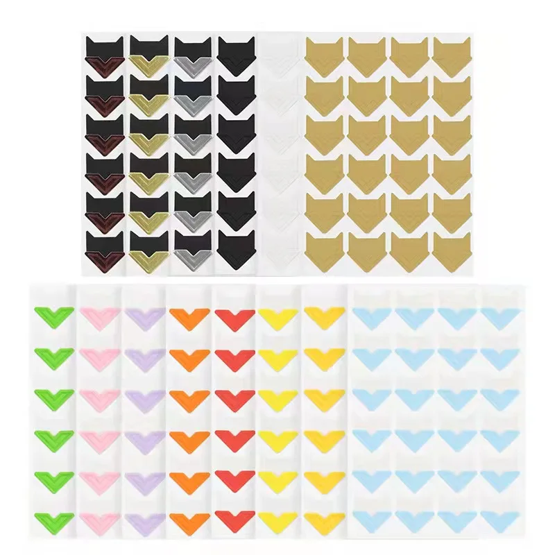 

FB TK Hot Selling Low Minimum 120pcs Self Adhesive Paper Photo Corner Stickers for DIY on Scrapbook Photo Book