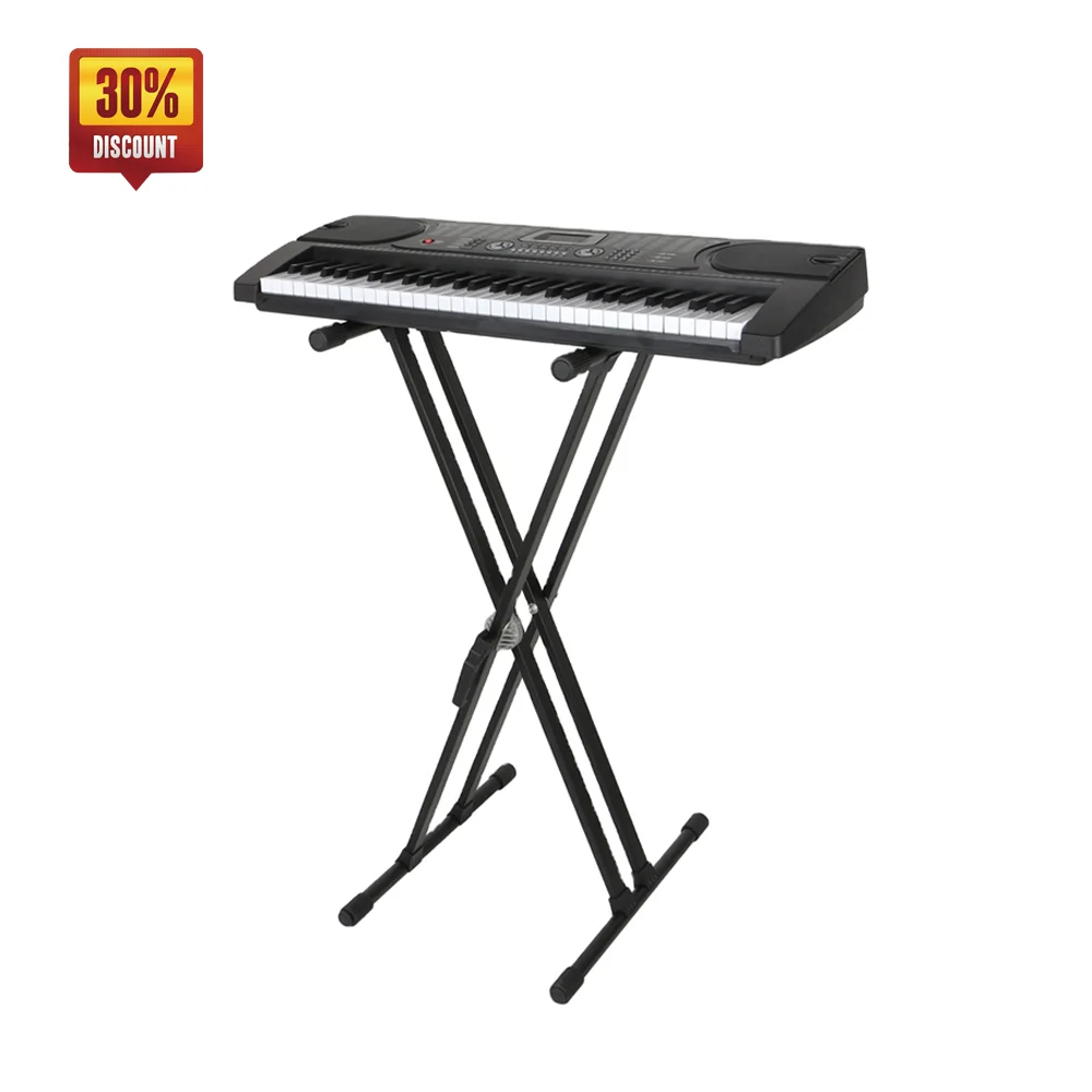

2021 Factory Price Wholesale Folding Double Keyboard X Stand Adjustable Keyboard Piano Stand, Black