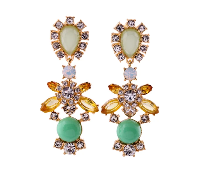 

ed00242 Wholesale Fashion Jewelry In Bulk Crystal Bijoux fantastic Ladies Rhinestone Earrings Gemstone For Women