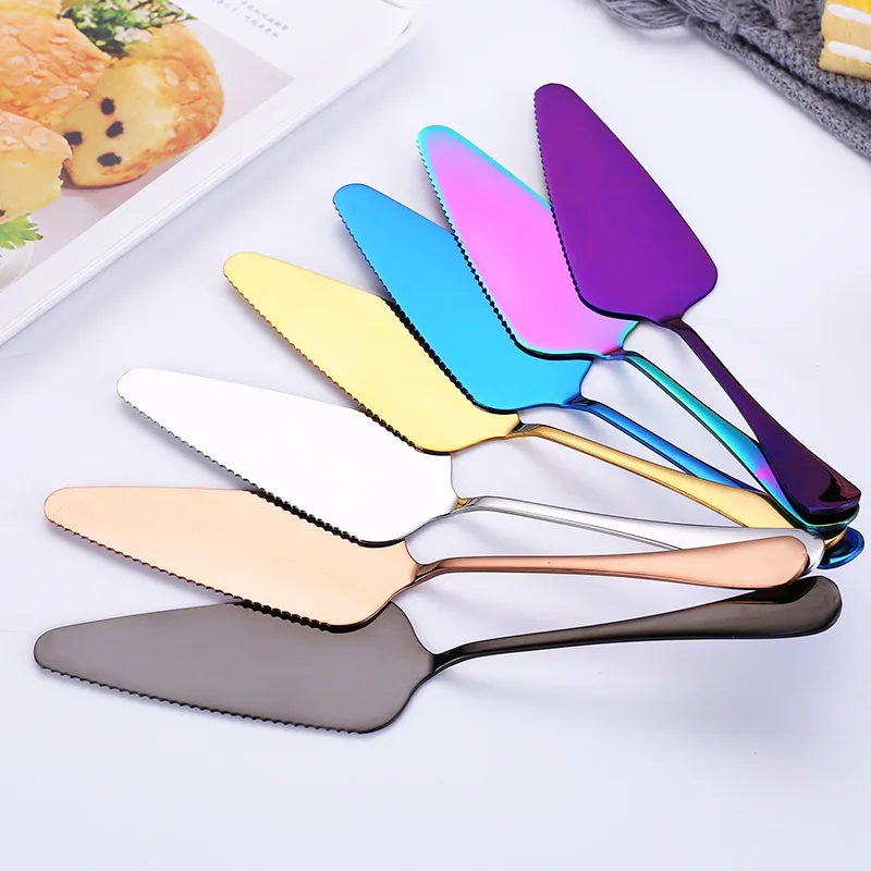 

Colorful Cake Server Blade Cutter Spatula Cheese Spatula Pizza Spatula Stainless Steel Pizza Shovel, Silver/gold/black/rose gold/rainbow/blue/purple