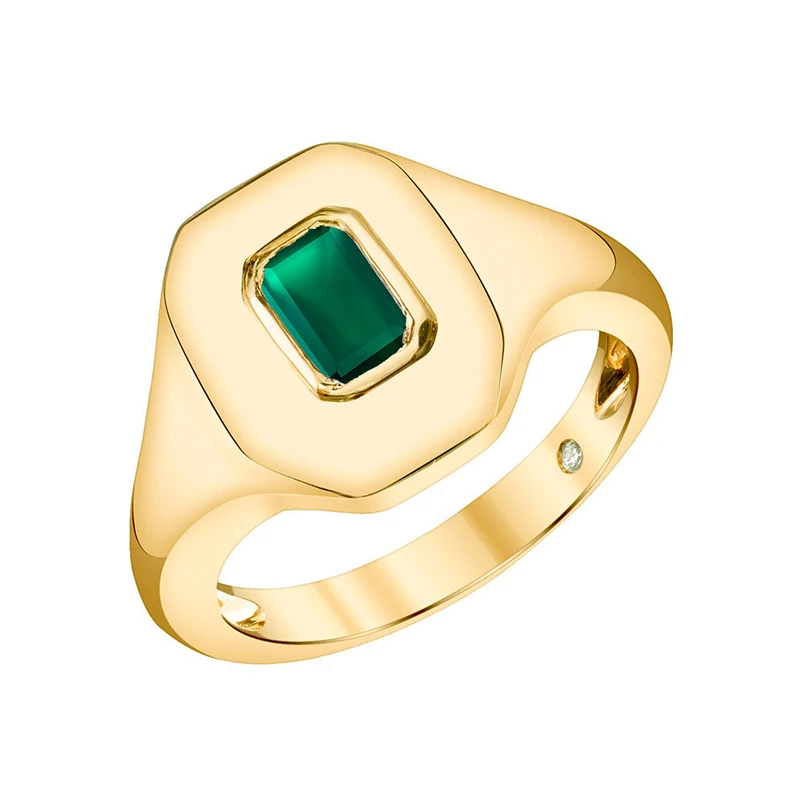 

Gemnel new arrivals 925 sterling silver 18k gold vermeil emerald baguette band rings