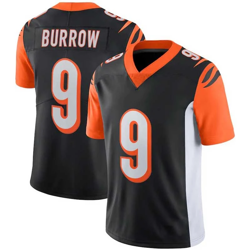 

New Style Wholesale China Cincinnati Stitched American Football Jerseys Custom Bengal Team 9 BURROW 85 HIGGJNS 18 GREEN, White, black, yellow, orange, blue, gray, red, purple