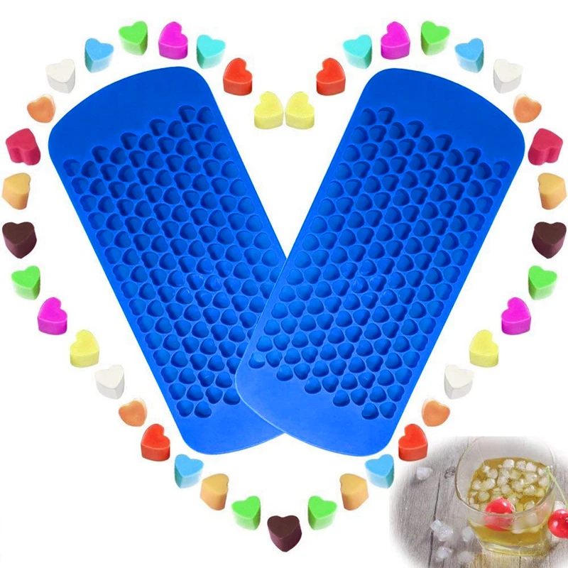 

150 Holes Heart Shaped Food Grade Silicone Ice Cube Tray Mold Making Ice For Cold Drink Bar Party Household Tool, Blue,red,gray,black,transparent