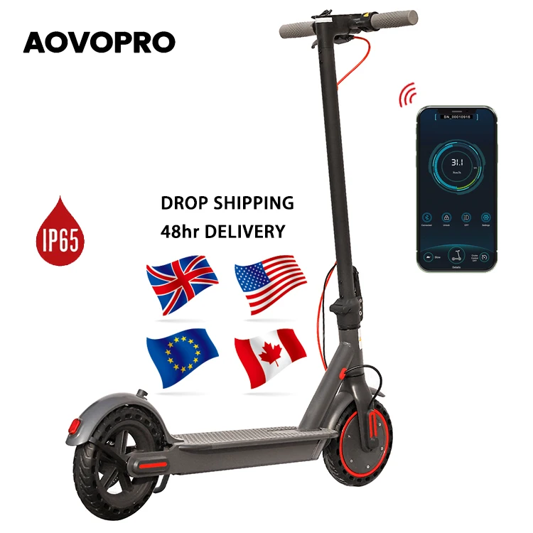 

AOVO Pro EU UK Warehouse Smart Scooty E-Scooter Wholesale Folding patinete electrico 10.5AH 350W Adult Electric Scooter