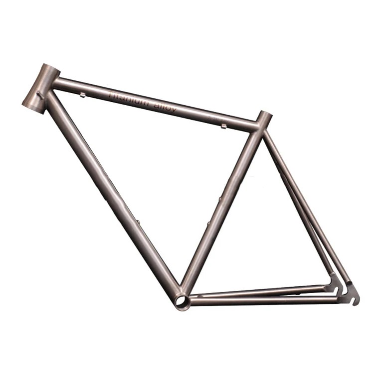 

Titanium Frame Bike 700c Fixed Gear Bike Single Speed Bicycle Frame, Titanium grey