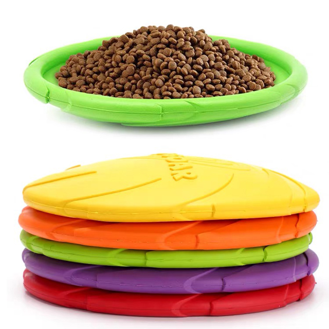 

Natural soft Rubber disk 15cm Floatable Dog Toy can food water Dog Flying disc
