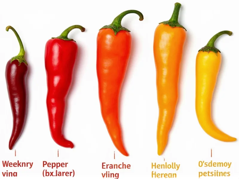 Hot Pepper Chart: Visual Guide to Scoville Heat Levels