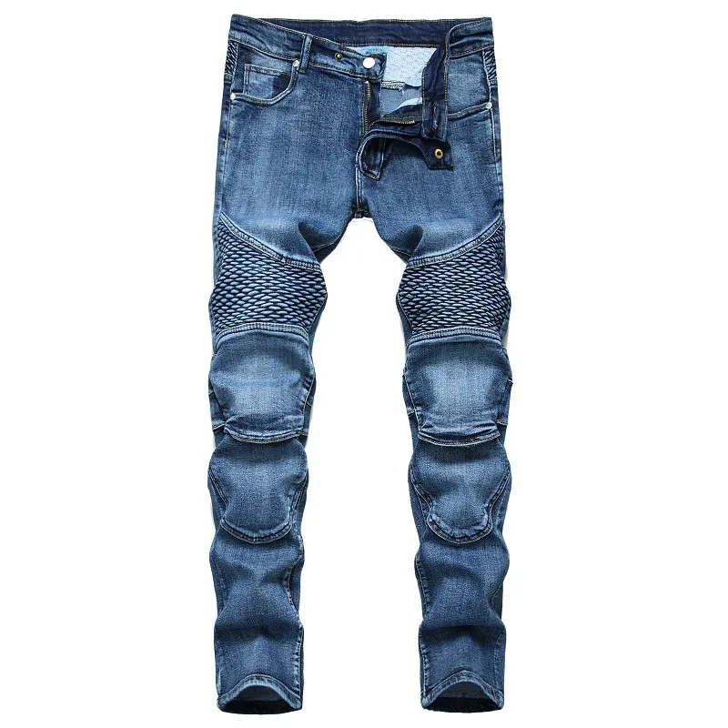 

Free Shipping New Mans Mens Skinny Jean Loose Straight-leg Distressed Ripped Pants Male Hip-hop Deinim Men Scratch Jeans